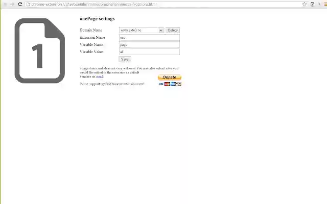 onePage de Chrome web store para ejecutarse con OffiDocs Chromium en línea