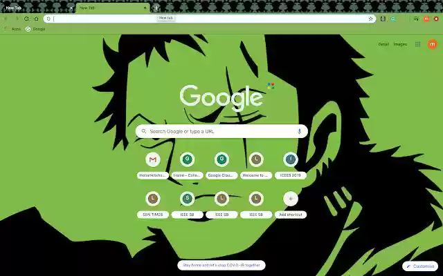 OnePiece Roronoa Zoro theme  from Chrome web store to be run with OffiDocs Chromium online
