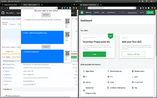 OnePopup  from Chrome web store to be run with OffiDocs Chromium online