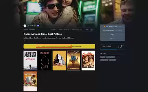 One Service Filter for Letterboxd  from Chrome web store to be run with OffiDocs Chromium online