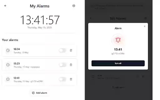 Online Alarm Clock – Your Free Alarm in Browser!  from Chrome web store to be run with OffiDocs Chromium online