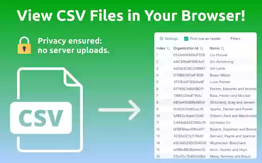 Online CSV Viewer  from Chrome web store to be run with OffiDocs Chromium online