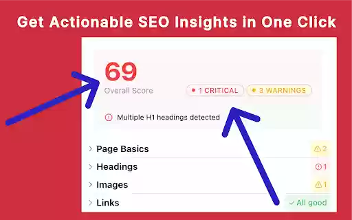 OnPageSeoChecker  from Chrome web store to be run with OffiDocs Chromium online