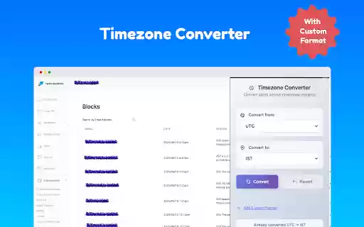 On Page Timezone Converter  from Chrome web store to be run with OffiDocs Chromium online