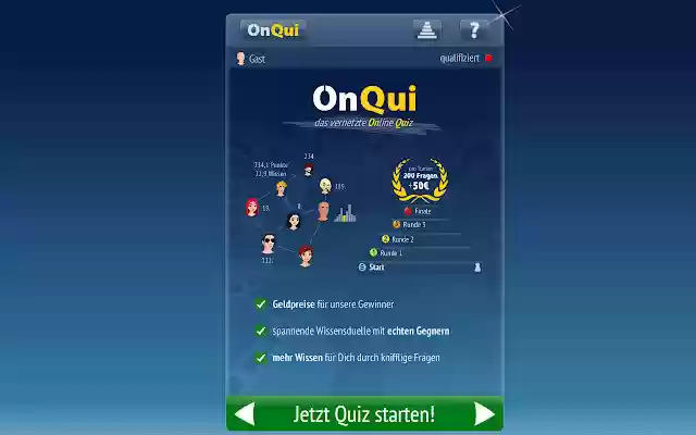 OnQui Quiz  from Chrome web store to be run with OffiDocs Chromium online