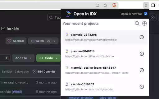Open in IDX  from Chrome web store to be run with OffiDocs Chromium online