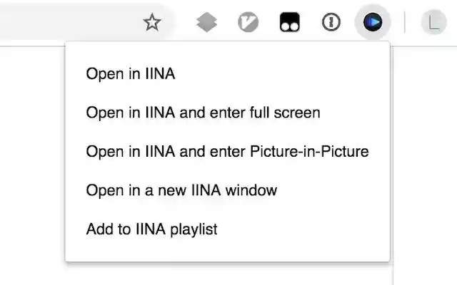 Open In IINA  from Chrome web store to be run with OffiDocs Chromium online