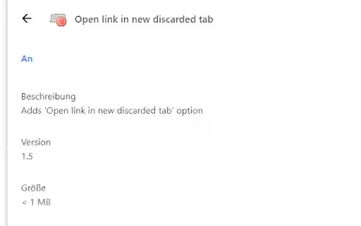 Open link in new discarded tab  from Chrome web store to be run with OffiDocs Chromium online