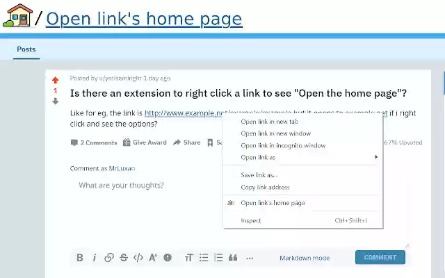 Open links home page  from Chrome web store to be run with OffiDocs Chromium online