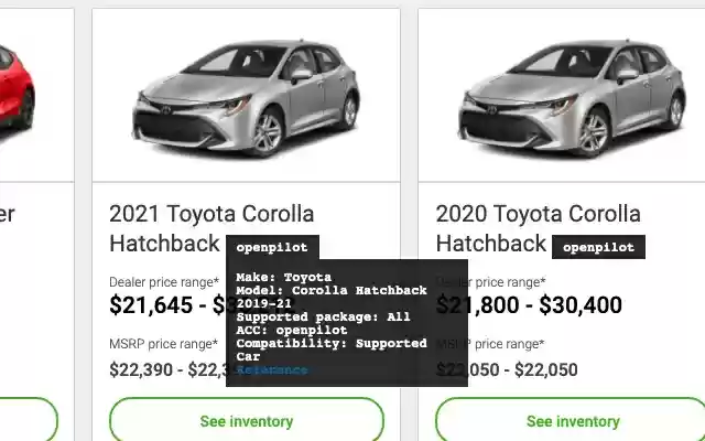 Openpilot Supported Cars (Unofficial)  from Chrome web store to be run with OffiDocs Chromium online