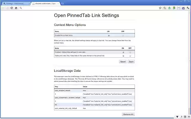 Open PinnedTab Link  from Chrome web store to be run with OffiDocs Chromium online