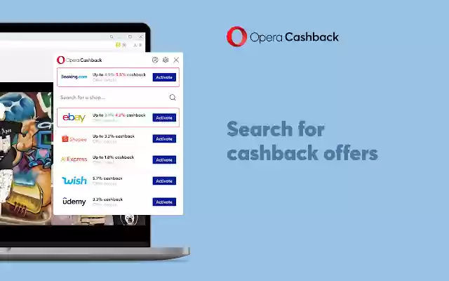 Opera Cashback  from Chrome web store to be run with OffiDocs Chromium online