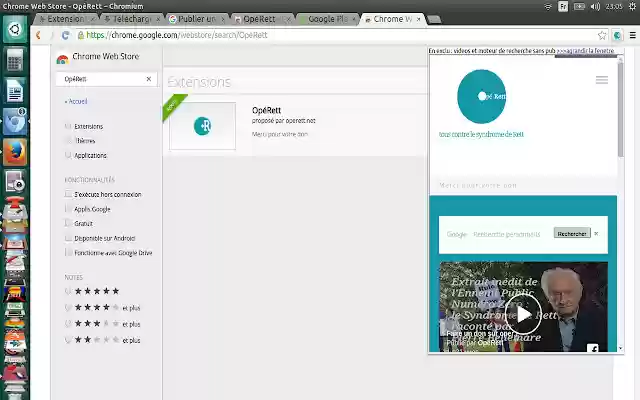 OpéRett  from Chrome web store to be run with OffiDocs Chromium online