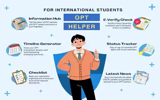 OPT Helper: For International Students  from Chrome web store to be run with OffiDocs Chromium online