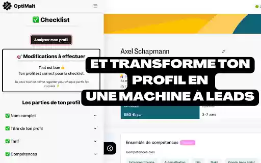 OptiMalt : optimise ton profil Malt from Chrome web store to be run with OffiDocs Chromium online OptiMalt : optimise ton profil Malt from Chrome web store to be run with OffiDocs Chromium online