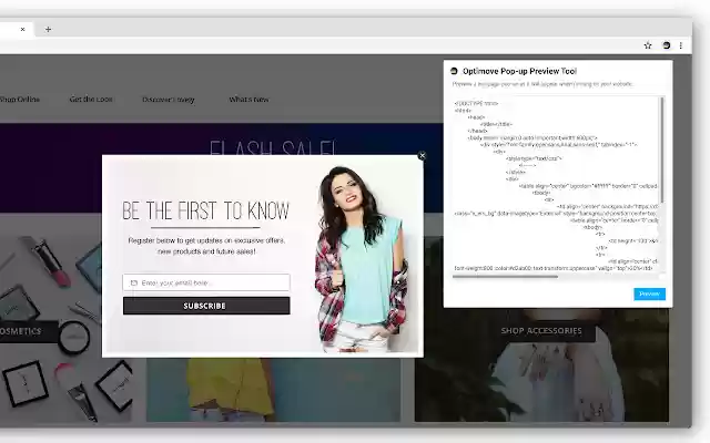 Optimove Pop up Preview Tool from Chrome web store to be run with OffiDocs Chromium online Optimove Pop up Preview Tool from Chrome web store to be run with OffiDocs Chromium online