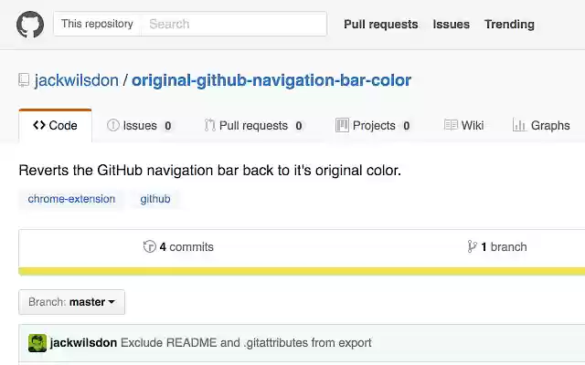 Original GitHub Navigation Bar Color in Chrome
