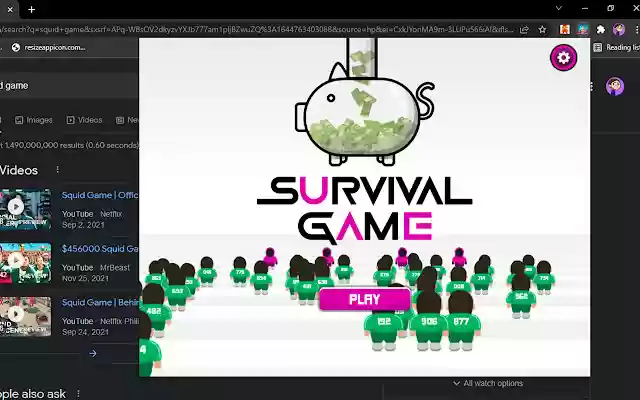Original Squid Game Offline  from Chrome web store to be run with OffiDocs Chromium online