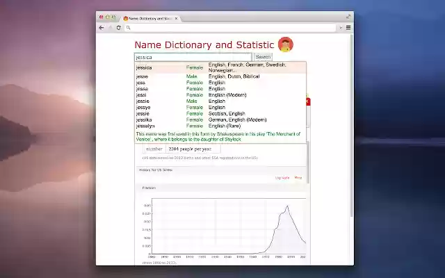 Origin of Your Name  from Chrome web store to be run with OffiDocs Chromium online