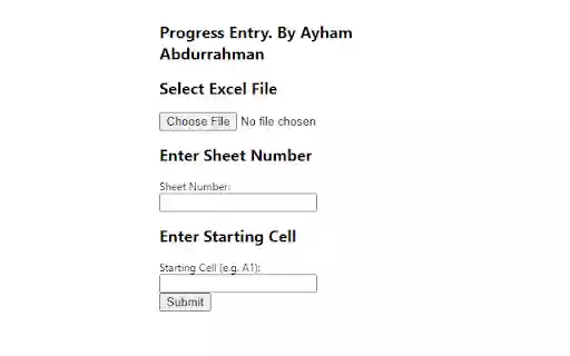 Orison progress Entry. By Ayham Abdurrahman  from Chrome web store to be run with OffiDocs Chromium online