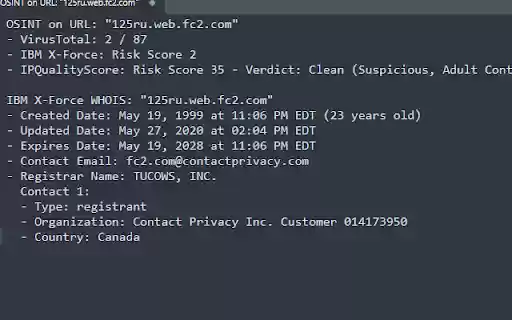 OSINT Angel  from Chrome web store to be run with OffiDocs Chromium online