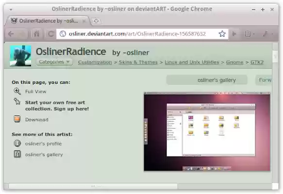 OslinerRadience Theme  from Chrome web store to be run with OffiDocs Chromium online
