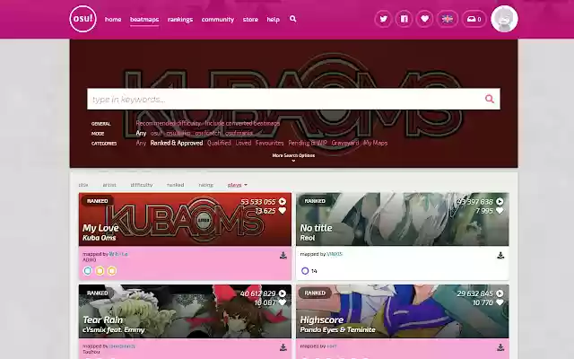 Osu Songs Marked from Chrome web store to be run with OffiDocs Chromium online Osu Songs Marked from Chrome web store to be run with OffiDocs Chromium online