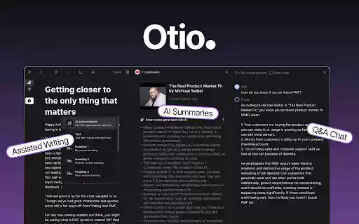 Otio  from Chrome web store to be run with OffiDocs Chromium online