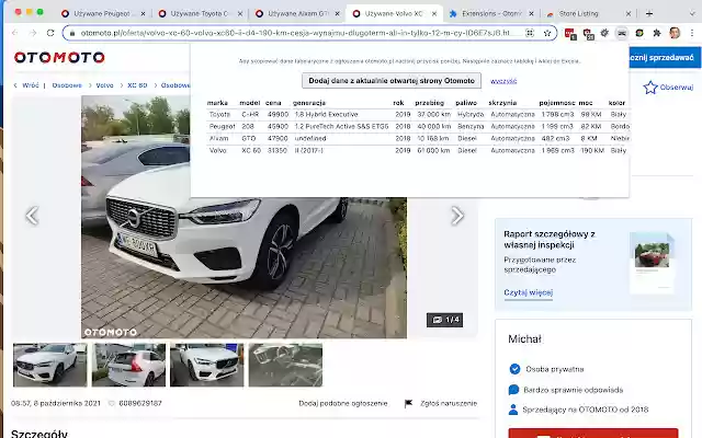 Otomoto Scrapper from Chrome web store to be run with OffiDocs Chromium online Otomoto Scrapper from Chrome web store to be run with OffiDocs Chromium online