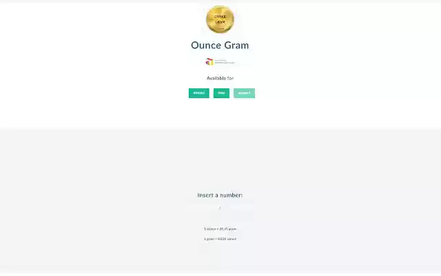 Ounce Gram  from Chrome web store to be run with OffiDocs Chromium online