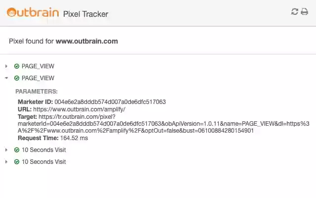 Outbrain Pixel Tracker  from Chrome web store to be run with OffiDocs Chromium online