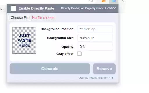Overlay Image Tool  from Chrome web store to be run with OffiDocs Chromium online
