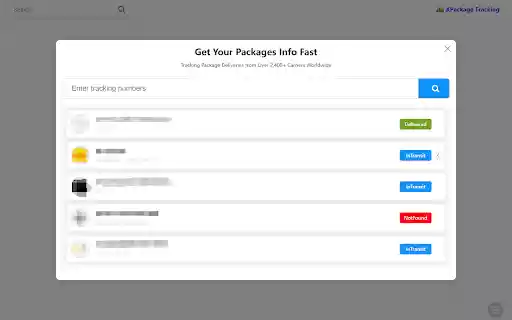 Package Tracking  from Chrome web store to be run with OffiDocs Chromium online