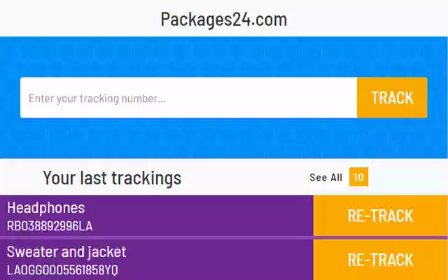 Package Tracking by Packages24.com  from Chrome web store to be run with OffiDocs Chromium online Package Tracking by Packages24.com  from Chrome web store to be run with OffiDocs Chromium online