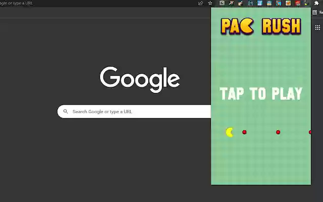 Pac man Rush Game  from Chrome web store to be run with OffiDocs Chromium online