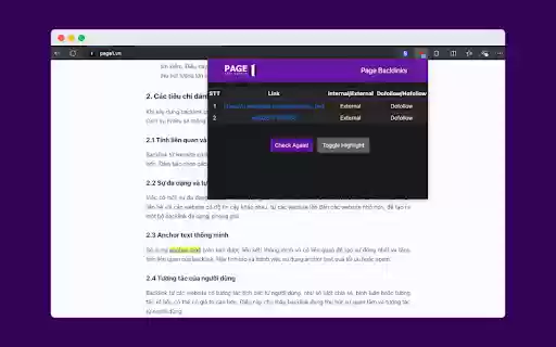 PAGE1 SEO Backlink Checker  from Chrome web store to be run with OffiDocs Chromium online