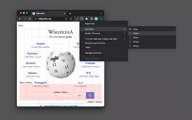 Page Grid Ruler từ cửa hàng Chrome trực tuyến sẽ được chạy với OffiDocs Chromium trực tuyến