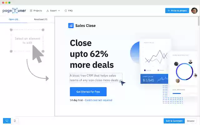 PageTuner: Visual website feedback  from Chrome web store to be run with OffiDocs Chromium online