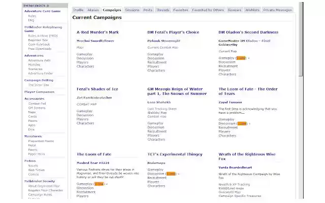 Paizo Campaign Tools  from Chrome web store to be run with OffiDocs Chromium online