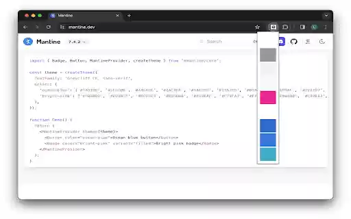 Palette Fetcher  from Chrome web store to be run with OffiDocs Chromium online