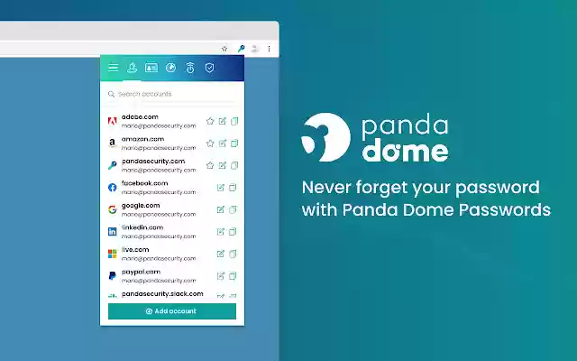 Panda Dome Passwords  from Chrome web store to be run with OffiDocs Chromium online