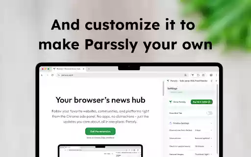 Parssly Side panel RSS Feed Reader  from Chrome web store to be run with OffiDocs Chromium online