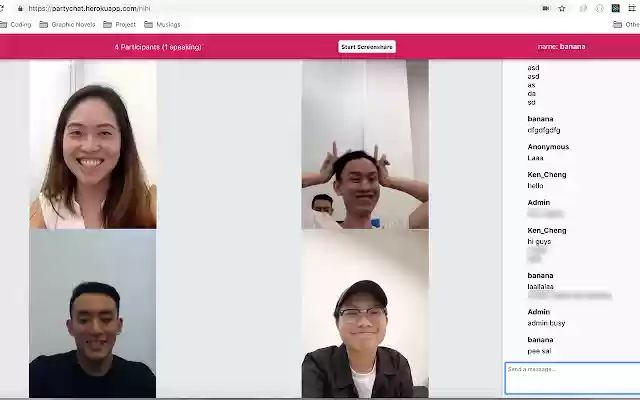 PartyChat screenshare from Chrome web store to be run with OffiDocs Chromium online PartyChat screenshare from Chrome web store to be run with OffiDocs Chromium online