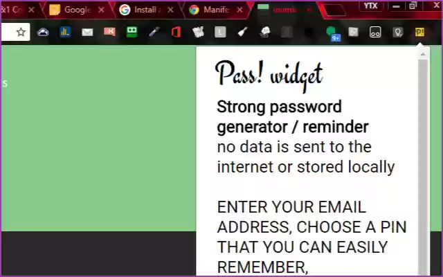 Pass! Secure Password Generator 1.0 from Chrome web store to be run with OffiDocs Chromium online Pass! Secure Password Generator 1.0 from Chrome web store to be run with OffiDocs Chromium online