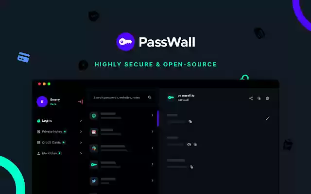 Passwall Free Password Manager  from Chrome web store to be run with OffiDocs Chromium online