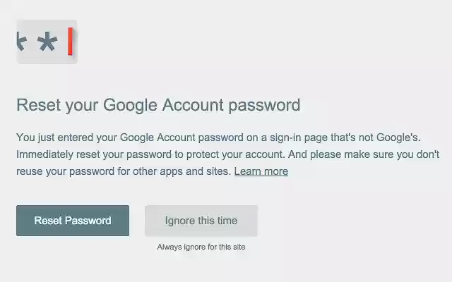 Password Alert  from Chrome web store to be run with OffiDocs Chromium online