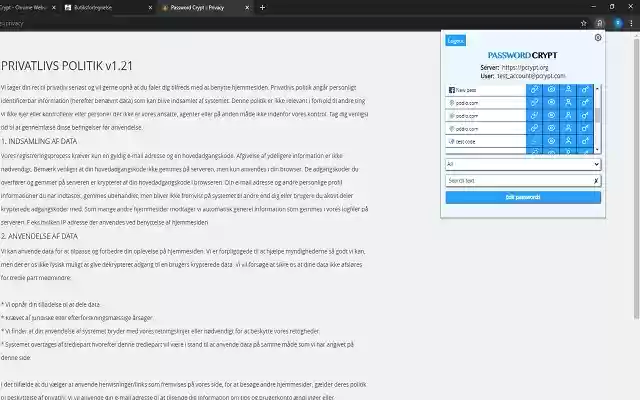 Password Crypt  from Chrome web store to be run with OffiDocs Chromium online
