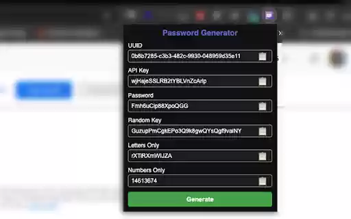 Password  Key Generator  from Chrome web store to be run with OffiDocs Chromium online