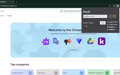 PassX  from Chrome web store to be run with OffiDocs Chromium online