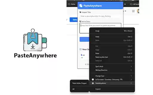 PasteAnywhere  from Chrome web store to be run with OffiDocs Chromium online